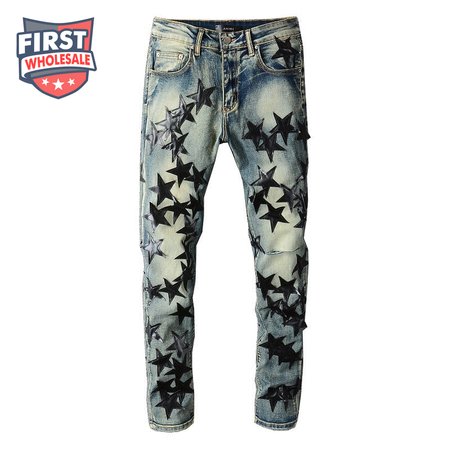 Amiri Stars Jeans Bleached Blue