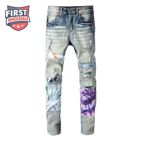 Amiri Tie-Dyed Jeans Blue / Purple