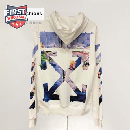 Off White Colored Arrows Zip Up Hoodie