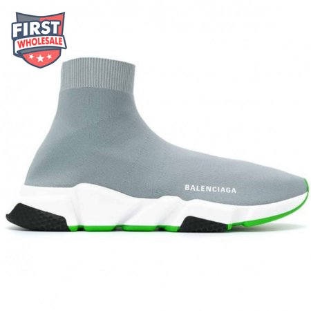 BALENCIAGA SPEED TRAINER METALLIC SILVER NEON - BB19