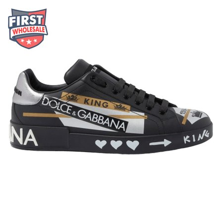 DOLCE & GABBANA PORTOFINO SLIP-ON SNEAKERS IN PRINTED CALFSKIN - DG33