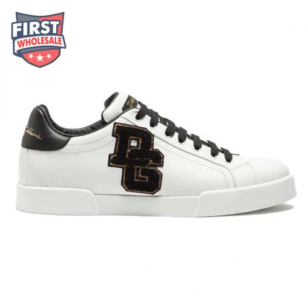 DOLCE & GABBANA PORTOFINO SNEAKERS IN NAPPA CALFSKIN WITH PATCHES - DG15