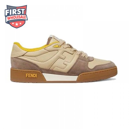 Fendi Match Beige Suede Low-Top Sneakers - FD32