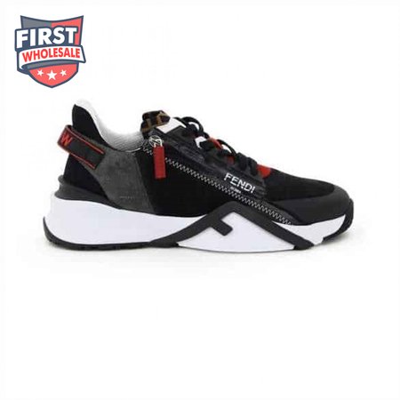 FENDI CHUNKY LACE-UP TRAINERS BLACK - FD19