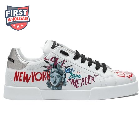 DOLCE & GABBANA PORTOFINO SNEAKERS IN PRINTED NAPPA CALFSKIN - DG6