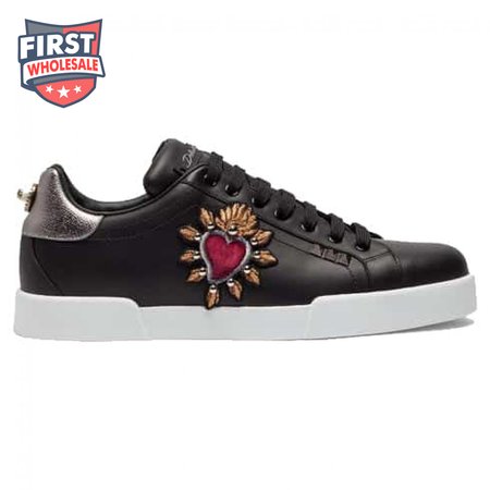 DOLCE & GABBANA SNEAKERS PORTOFINO IN VITELLO NAPPATO CON PATCH - DG22