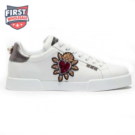 DOLCE & GABBANA SNEAKERS PORTOFINO IN VITELLO NAPPATO CON PATCH - DG23