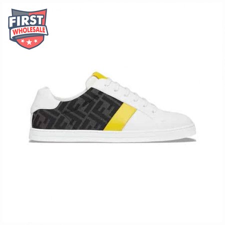 FENDI FF LOGO PRINT LOW-TOP SNEAKERS - FD17