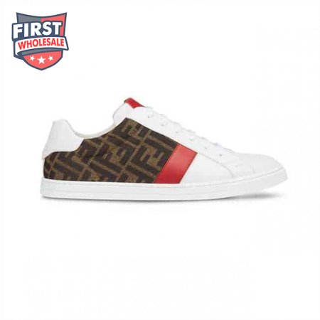FENDI FF LOGO PRINT LOW-TOP SNEAKERS - FD16