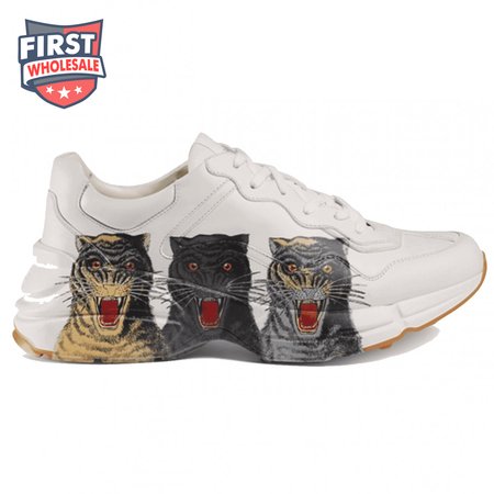GUCCI RHYTON LEATHER SNEAKER WITH TIGERS