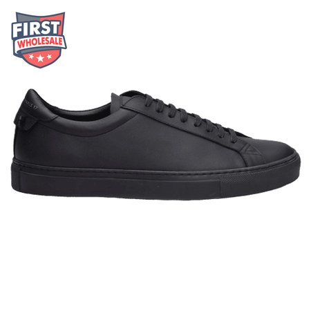 GIVENCHY URBAN STREET LOW-TOP LEATHER TRAINERS TRIPLE BLACK - GVC25