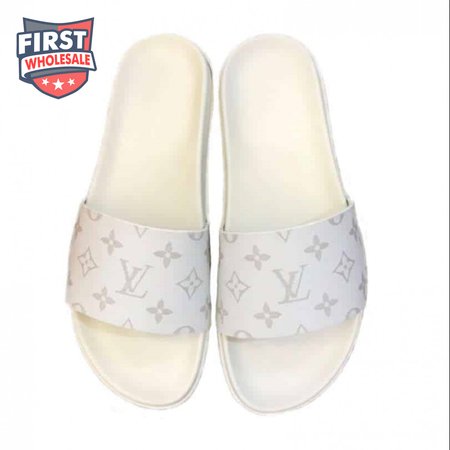 white monogram slides - s43
