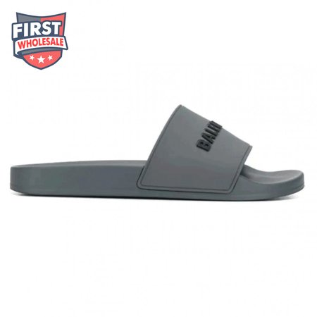 BALENCIAGA RUBBER LOGO POOL SLIDE SANDALS - BBS8
