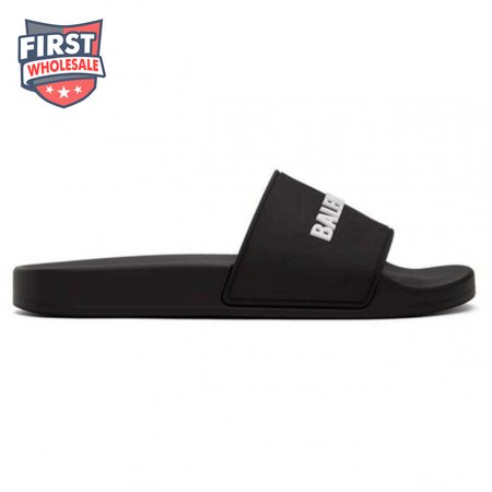 BALENCIAGA RUBBER LOGO POOL SLIDE SANDALS - BBS5